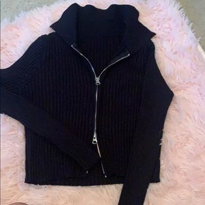 Trendy zipper sweater